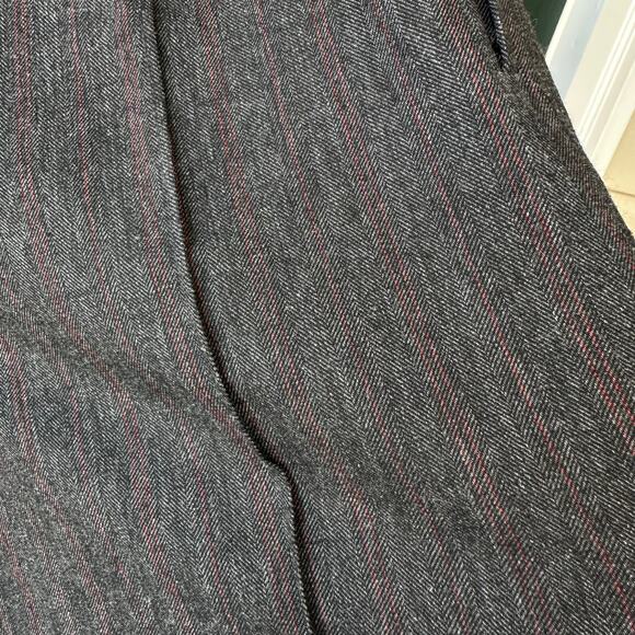 Jimmy James Wool Blend Pinstripe Pants 8 Charcoal Slim Trousers Office Workwear - Picture 3 of 8